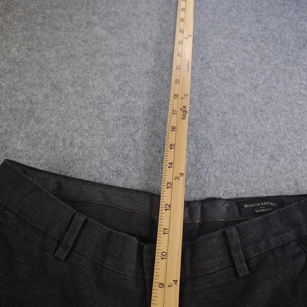 Banana Republic Dress Pants Men's 32x32 Gray Linen Blend Tailored Fit Flat Front